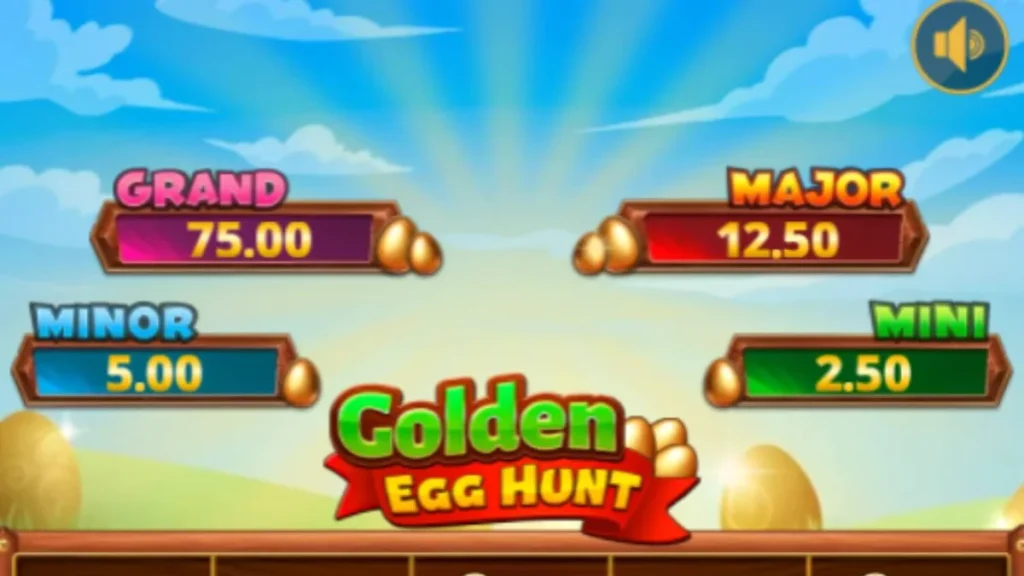 Tampilan antarmuka permainan slot Golden Egg Hunt di layar ponsel pintar