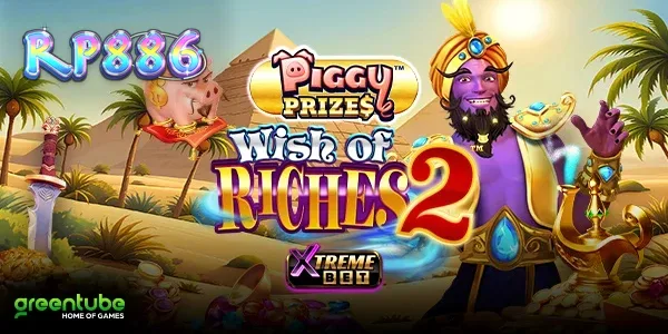 Tampilan visual slot Piggy Prizes Wish of Riches 2 yang penuh warna dan magis.